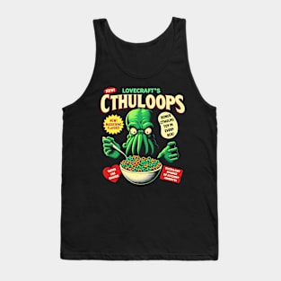 Cthuloops Cereal Parody for Horror Fans - Funny Cthulhu Tank Top